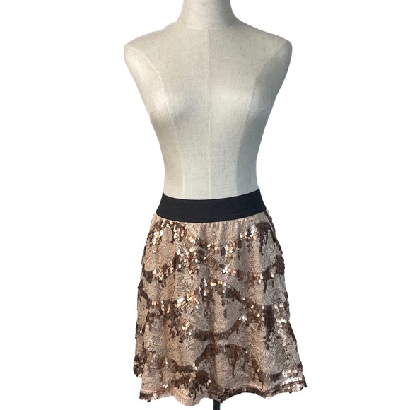 L8TER rose gold sequin skirt XL like new - Picture 5 of 6